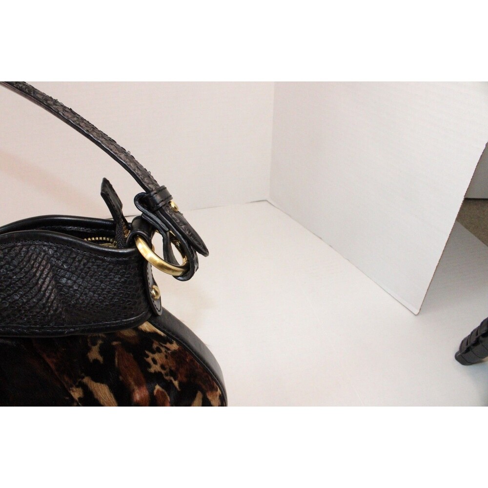 Adrienne Vittadini Snakeskin leather accent Tiger Print Hobo Dustbag - Picture 13 of 16